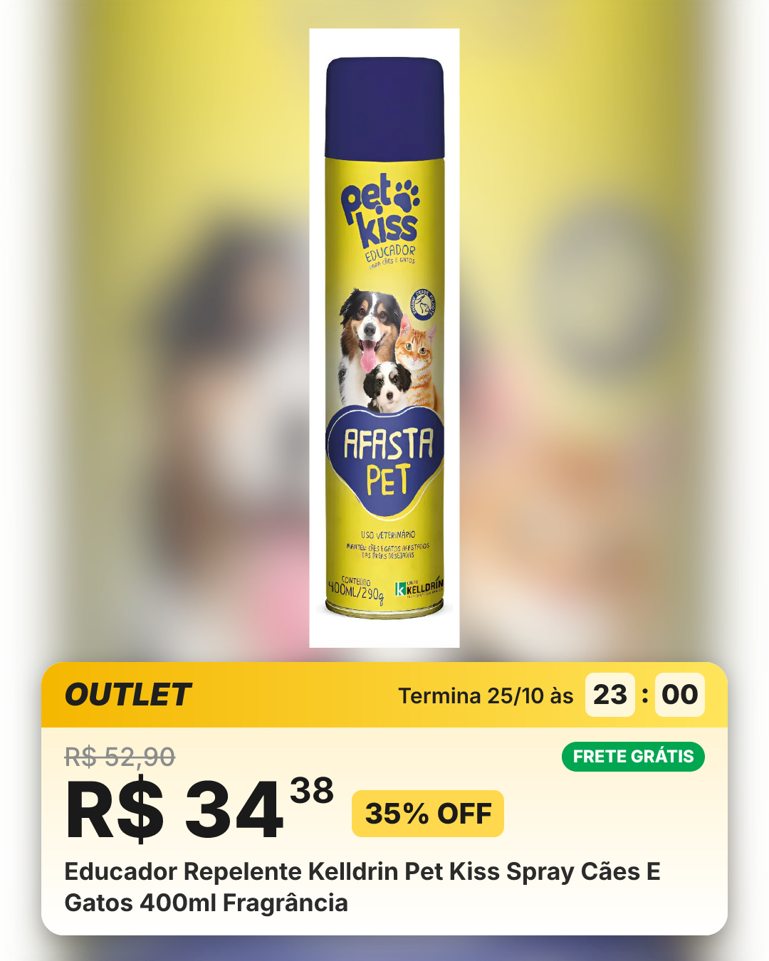 Educador Repelente Kelldrin Pet Kiss Spray Cães E Gatos 400ml Fragrância