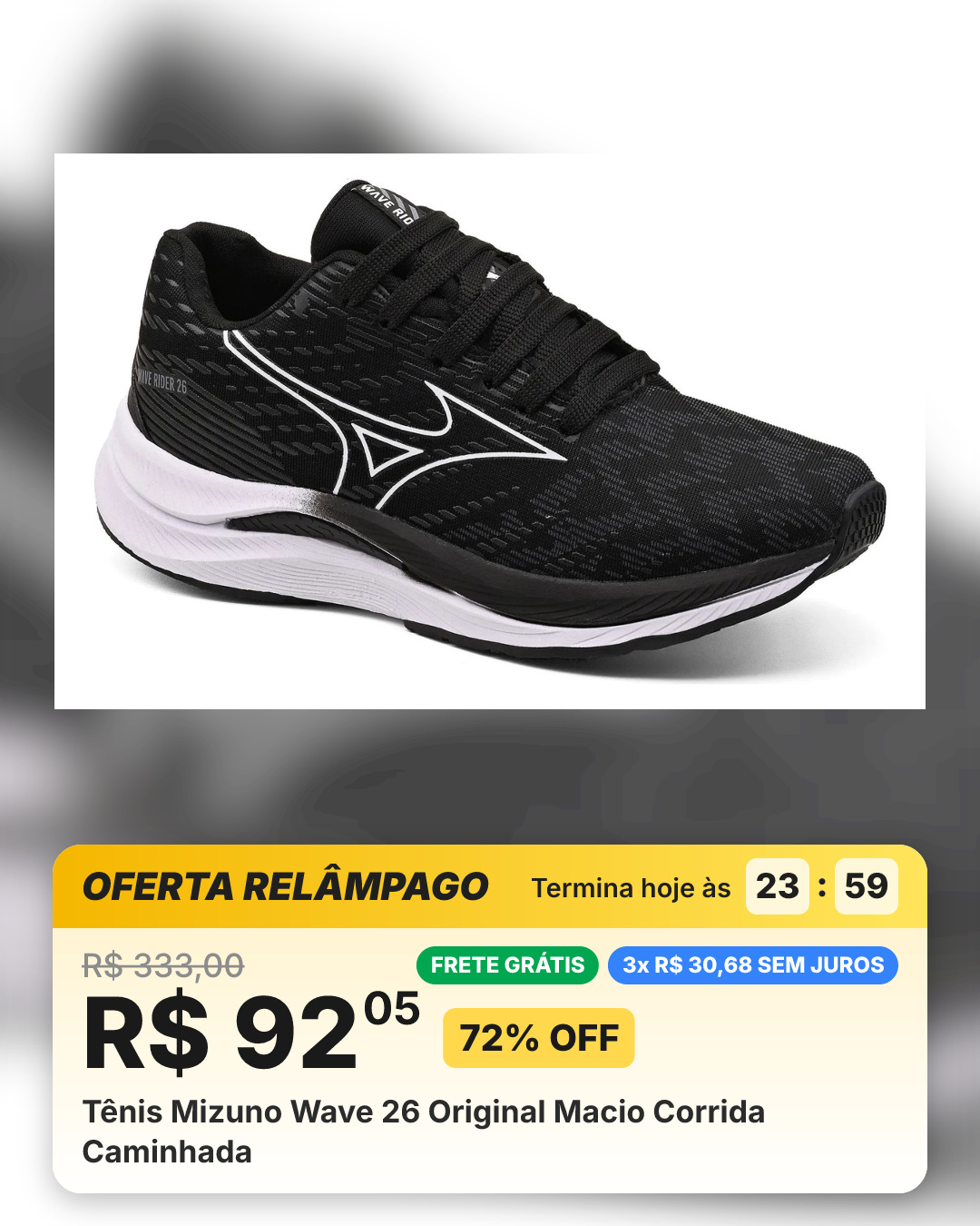 Tênis Mizuno Wave 26 Original Macio Corrida Caminhada