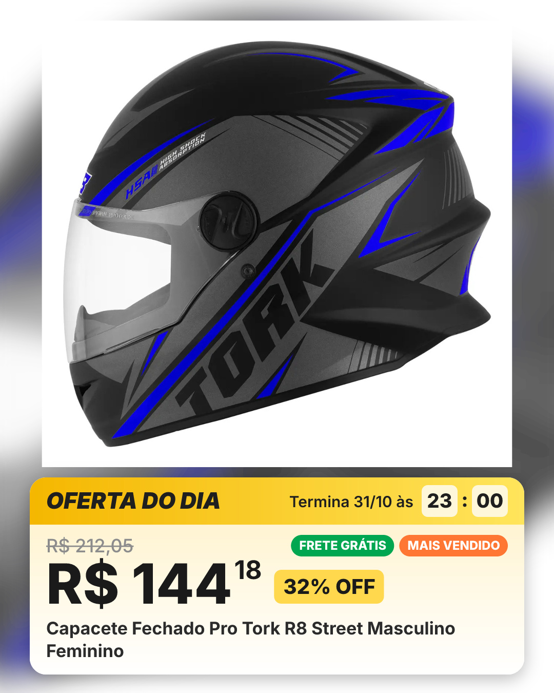 Capacete Fechado Pro Tork R8 Street Masculino Feminino