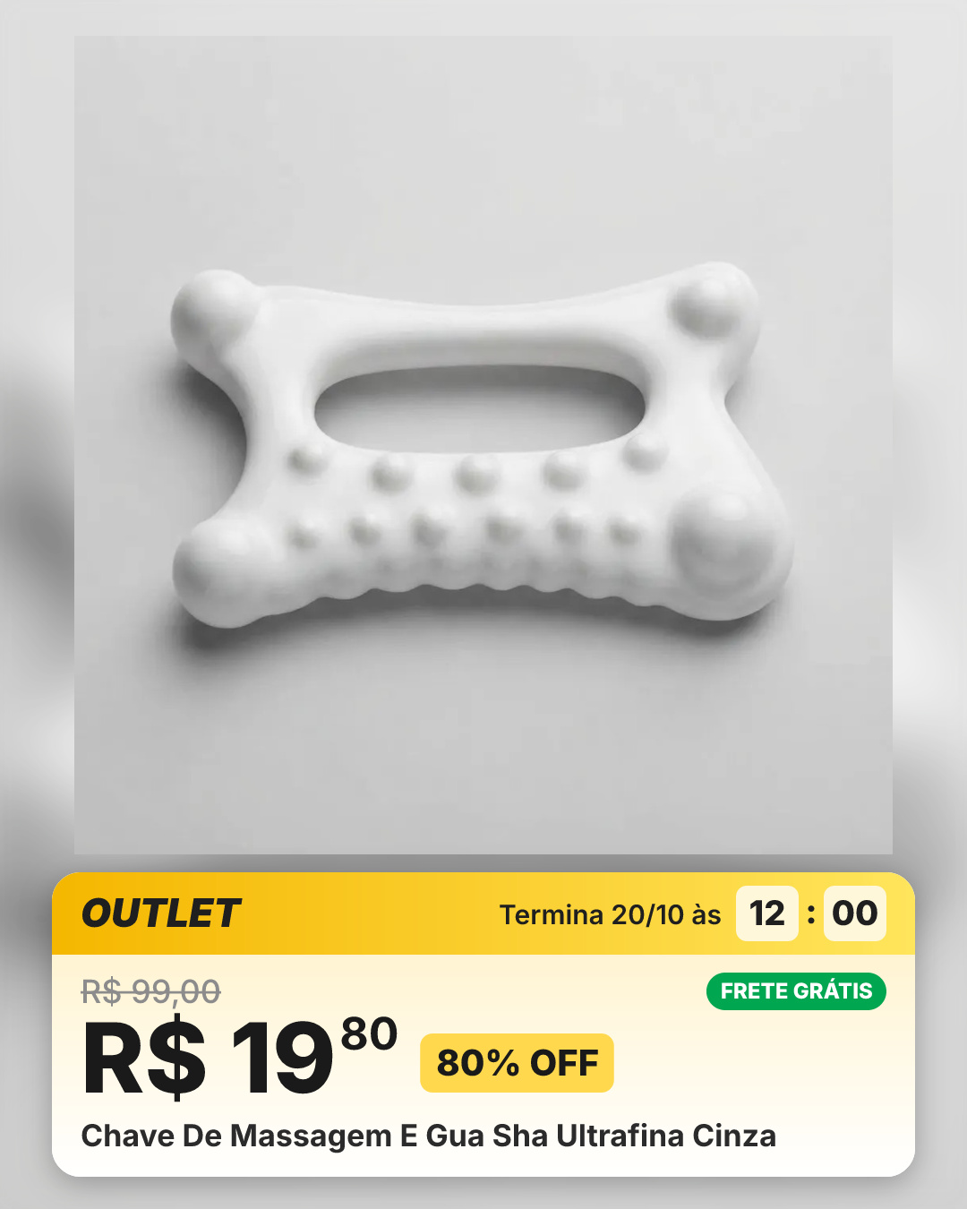Chave De Massagem E Gua Sha Ultrafina Cinza