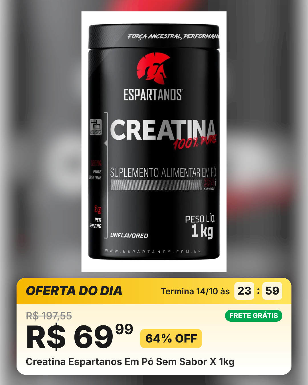 Creatina Espartanos Em Pó Sem Sabor X 1kg