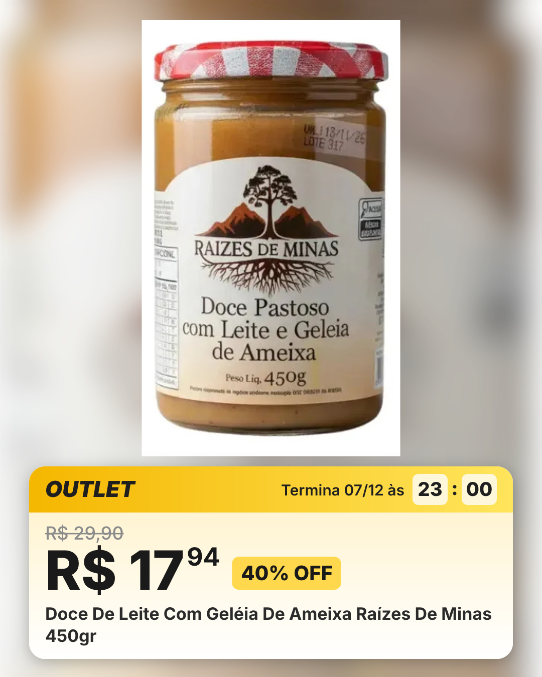 Doce De Leite Com Geléia De Ameixa Raízes De Minas 450gr
