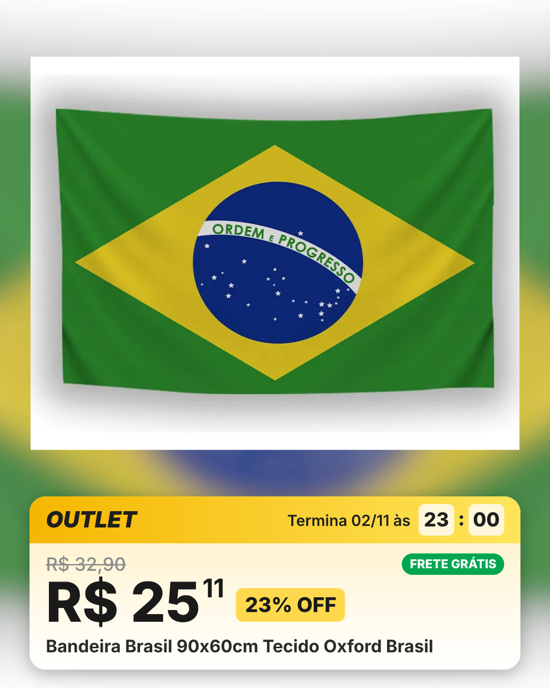 Bandeira Brasil 90x60cm Tecido Oxford Brasil