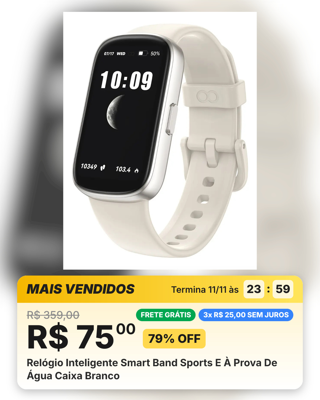 Relógio Inteligente Smart Band Sports E À Prova De Água Caixa Branco