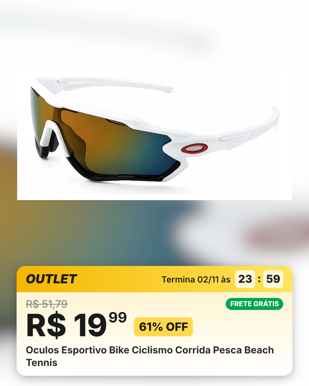 Oculos Esportivo Bike Ciclismo Corrida Pesca Beach Tennis