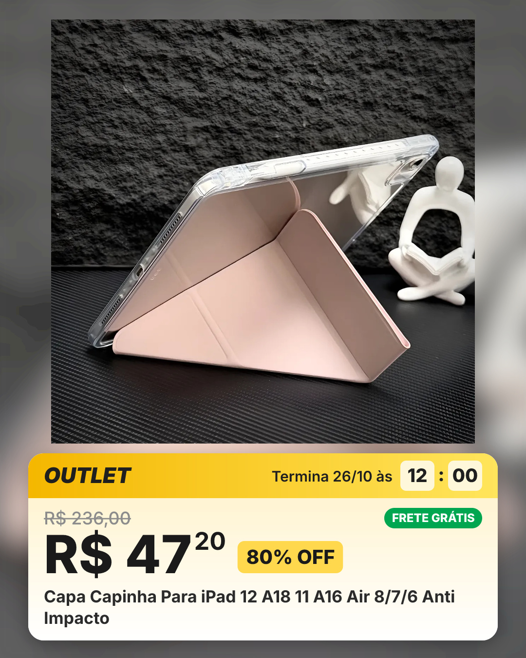 Capa Capinha Para iPad 12 A18 11 A16 Air 8/7/6 Anti Impacto