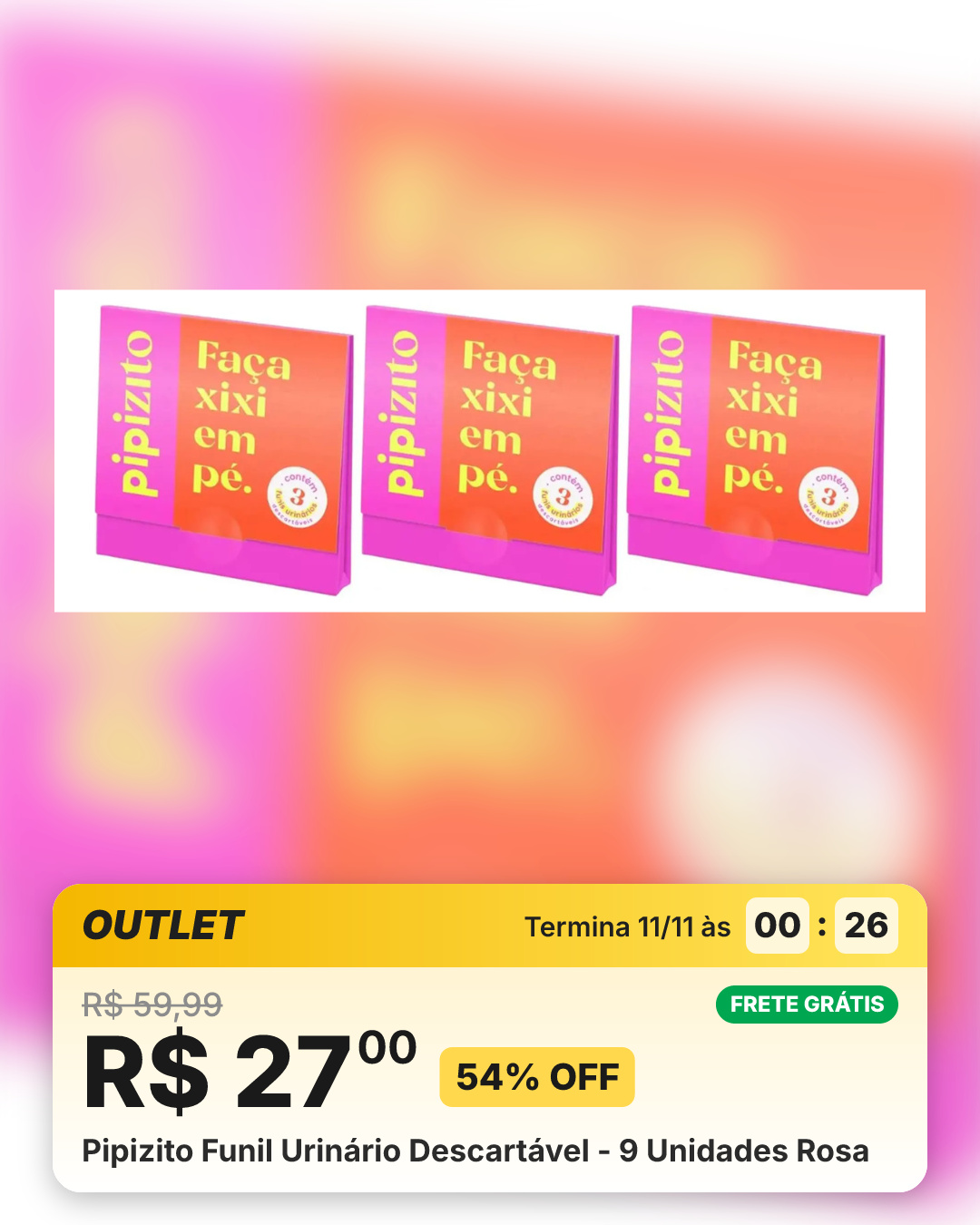 Pipizito Funil Urinário Descartável - 9 Unidades Rosa