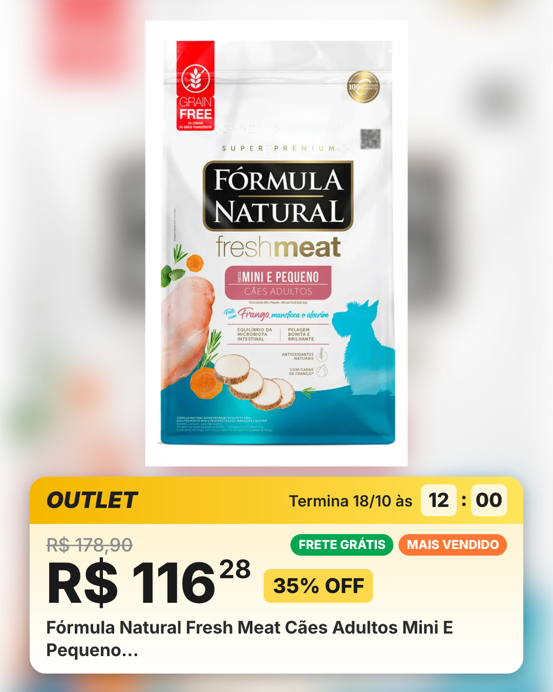 Fórmula Natural Fresh Meat Cães Adultos Mini E Pequeno…