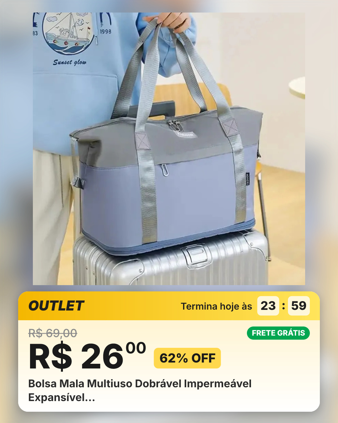 Bolsa Mala Multiuso Dobrável Impermeável Expansível…
