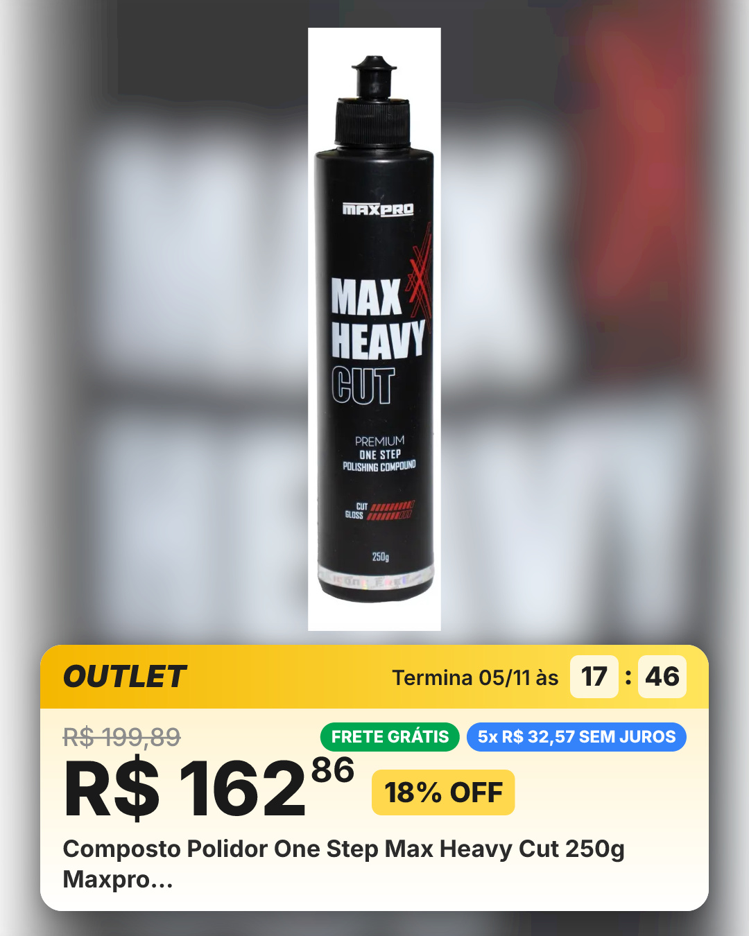 Composto Polidor One Step Max Heavy Cut 250g Maxpro…