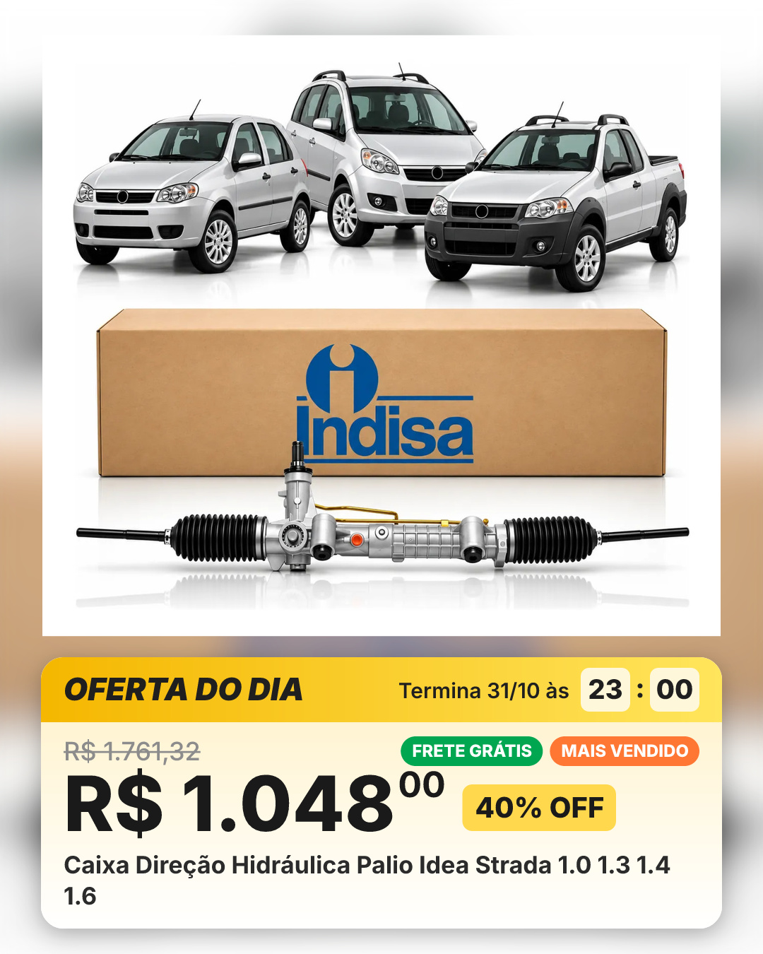 Caixa Direção Hidráulica Palio Idea Strada 1.0 1.3 1.4 1.6