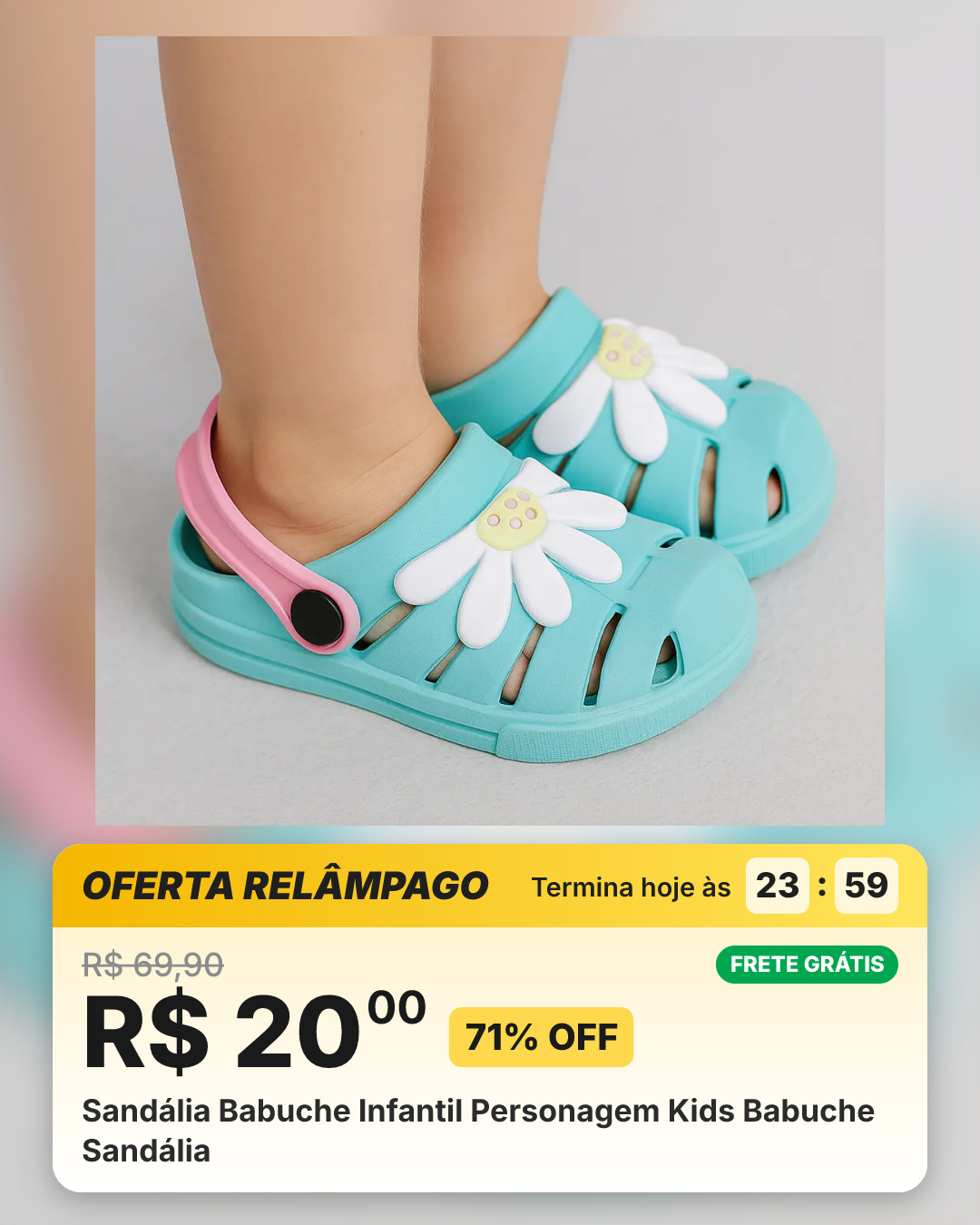 Sandália Babuche Infantil Personagem Kids Babuche Sandália