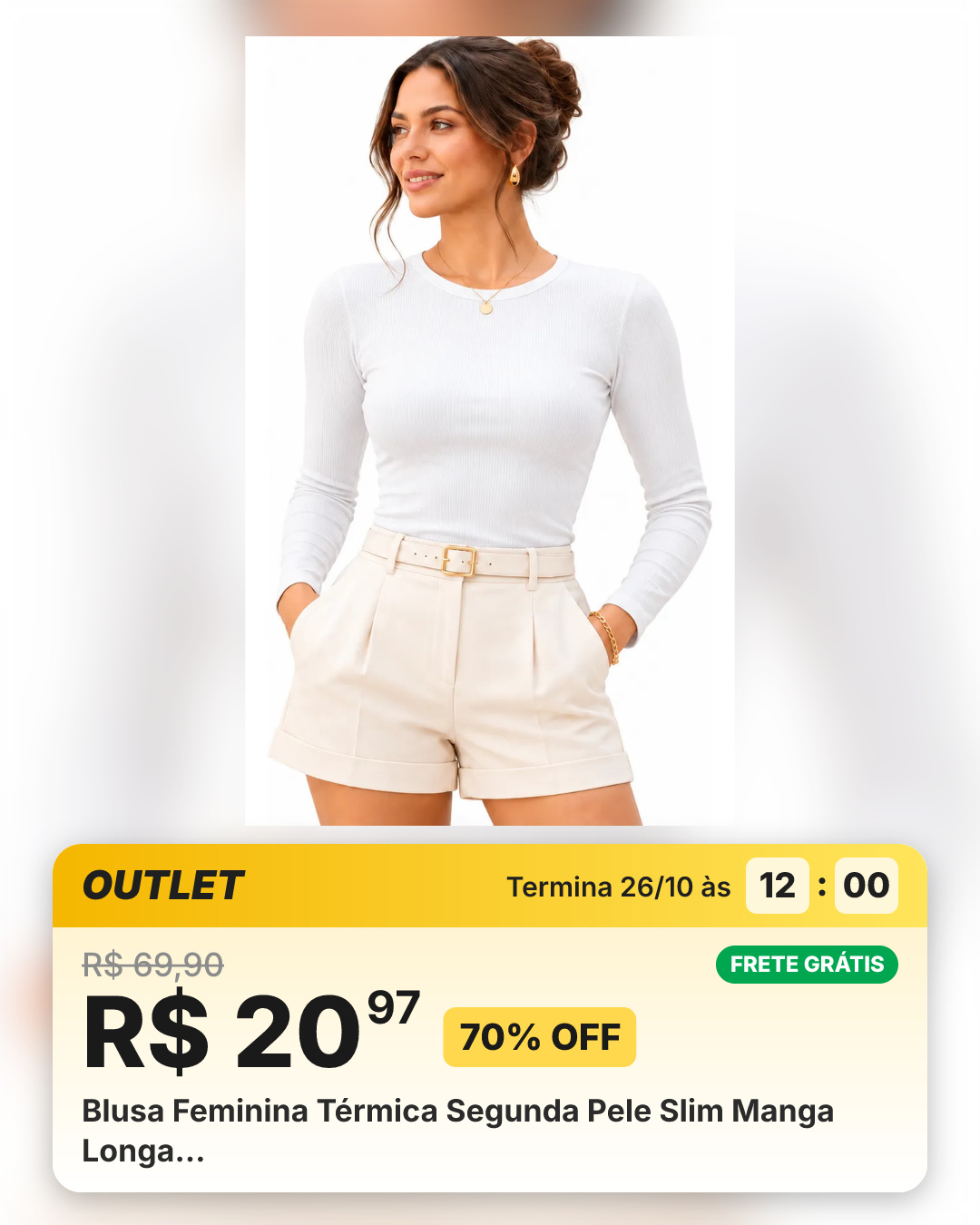 Blusa Feminina Térmica Segunda Pele Slim Manga Longa…