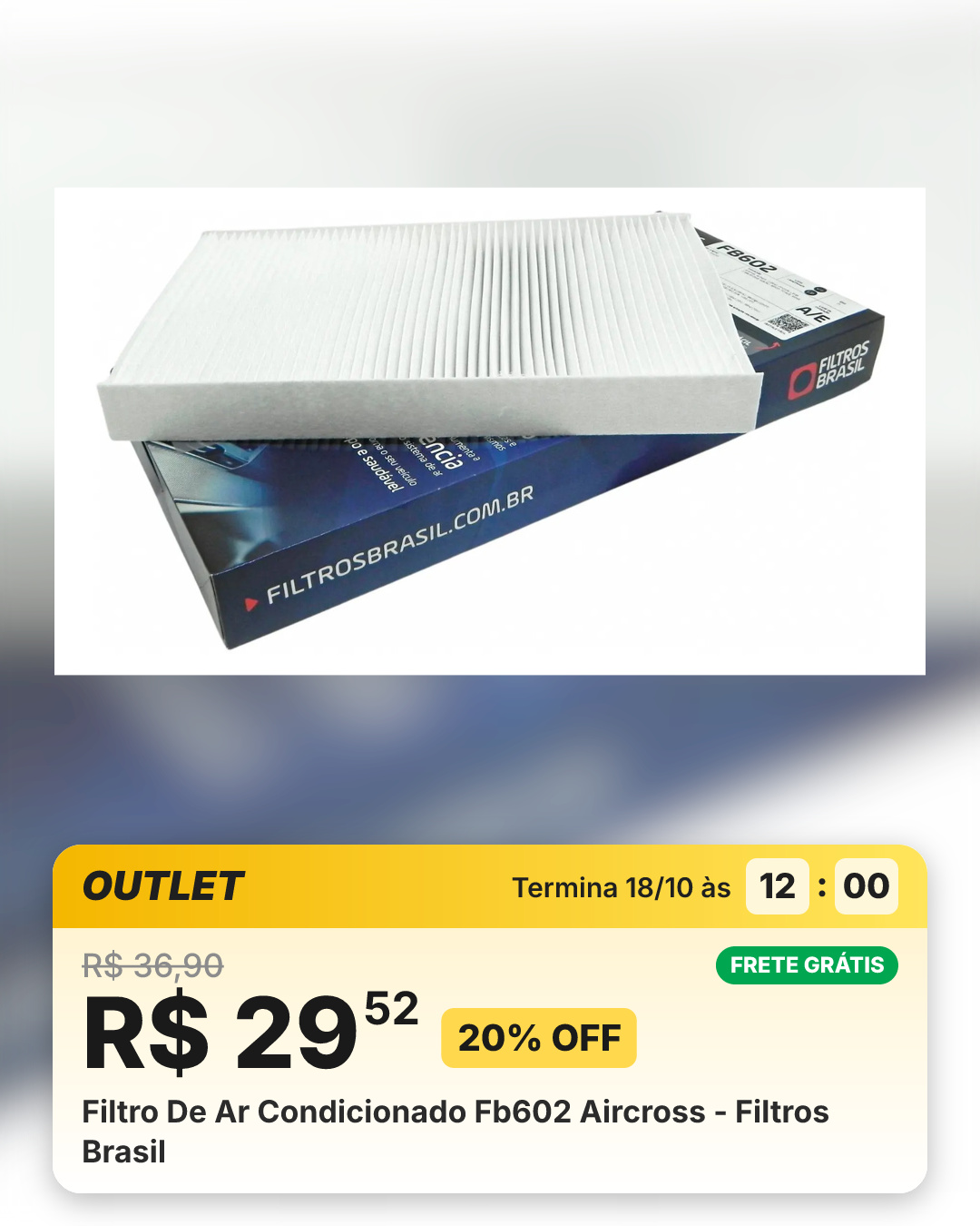 Filtro De Ar Condicionado Fb602 Aircross - Filtros Brasil
