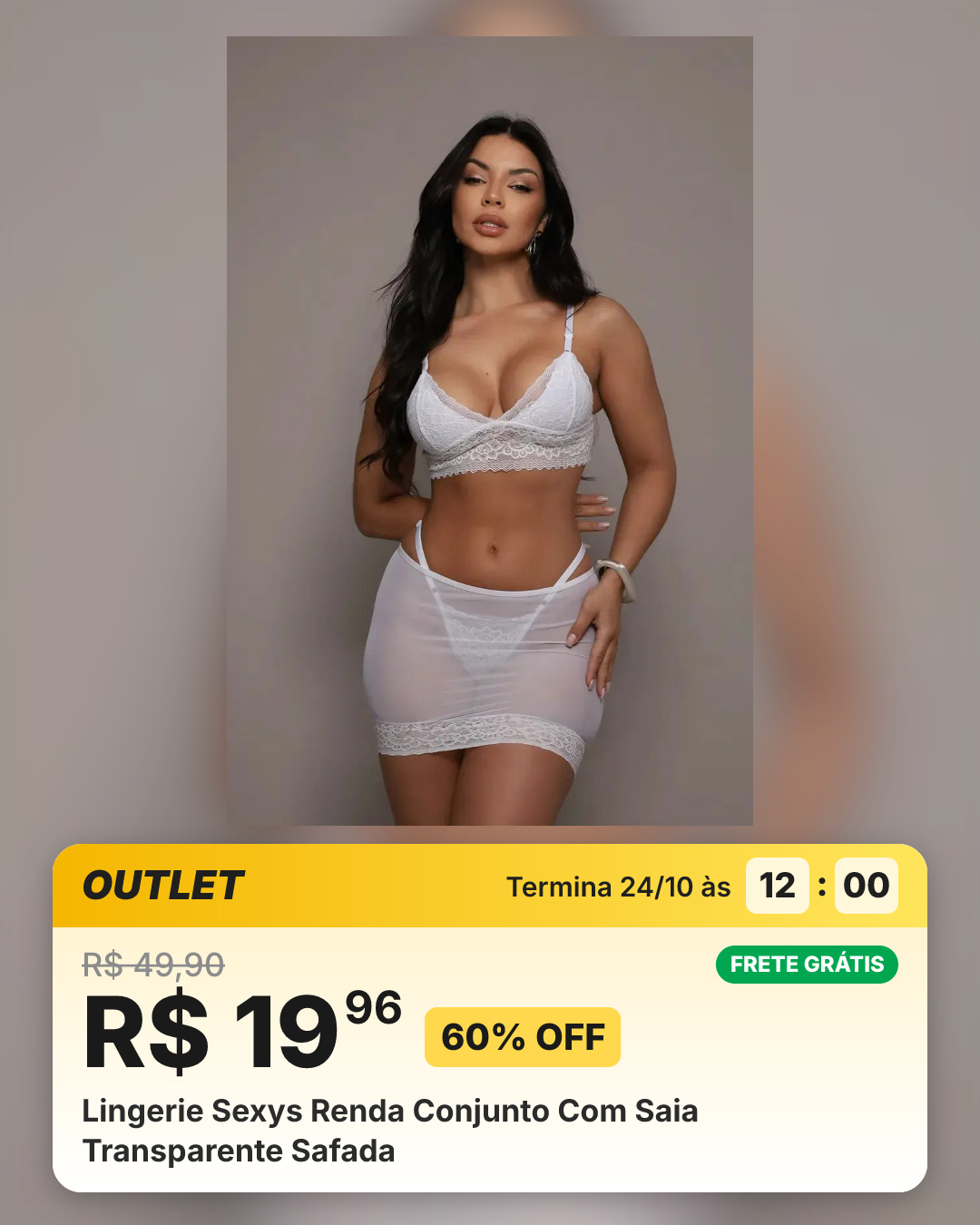 Lingerie Sexys Renda Conjunto Com Saia Transparente Safada