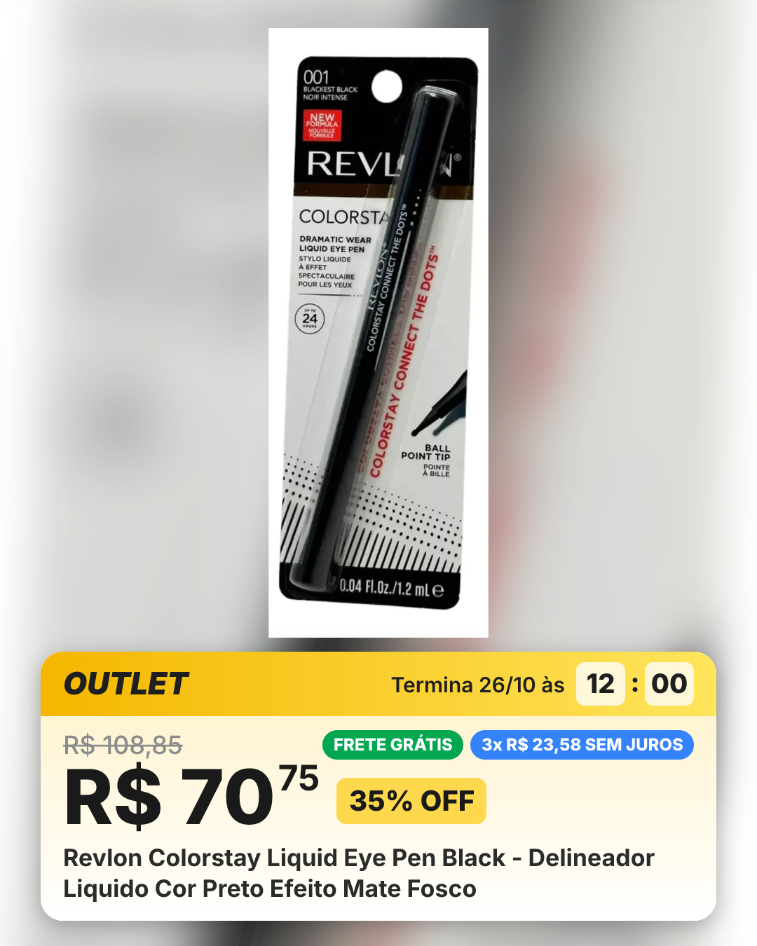 Revlon Colorstay Liquid Eye Pen Black - Delineador Liquido Cor Preto Efeito Mate Fosco
