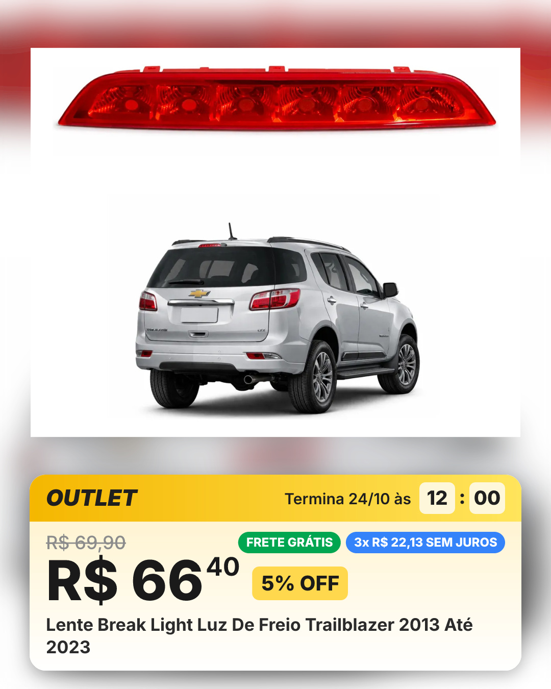 Lente Break Light Luz De Freio Trailblazer 2013 Até 2023