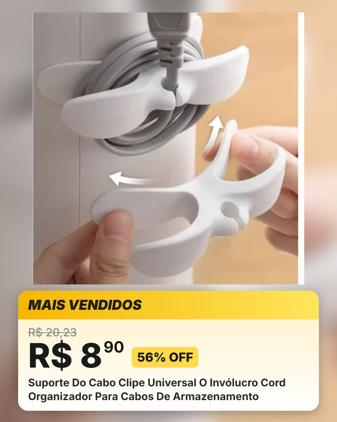 Suporte Do Cabo Clipe Universal O Invólucro Cord Organizador Para Cabos De Armazenamento