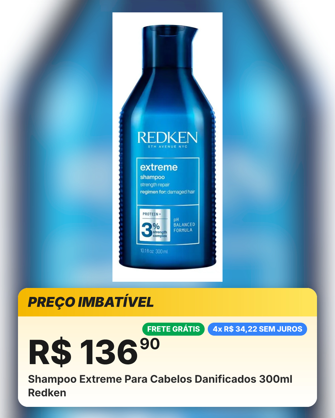 Shampoo Extreme Para Cabelos Danificados 300ml Redken