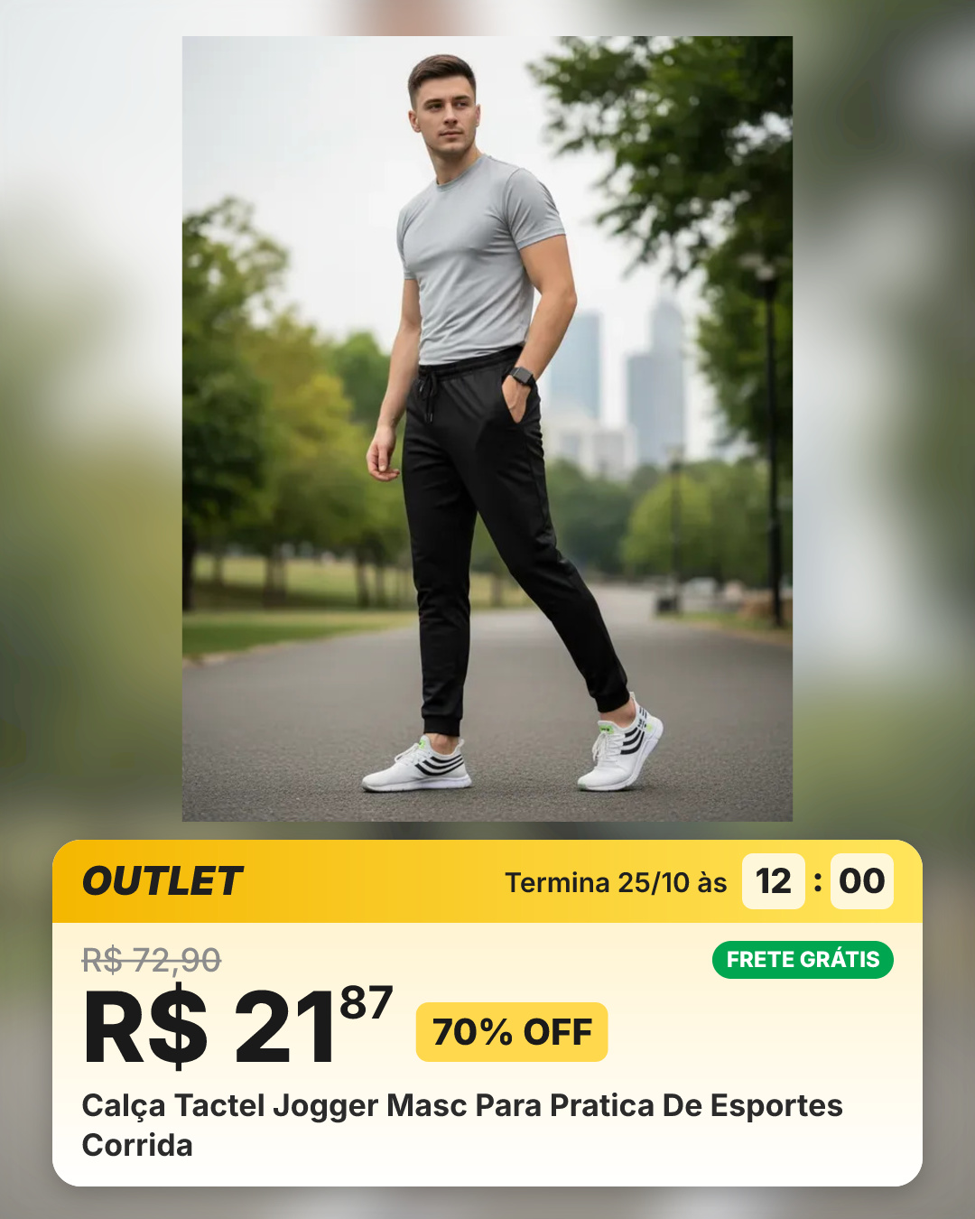 Calça Tactel Jogger Masc Para Pratica De Esportes Corrida
