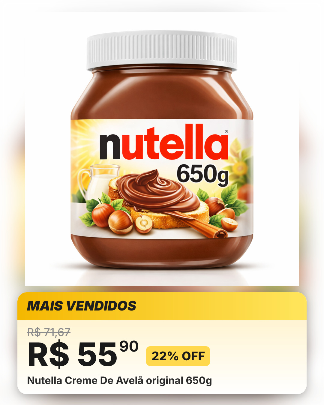 Nutella Creme De Avelã original 650g