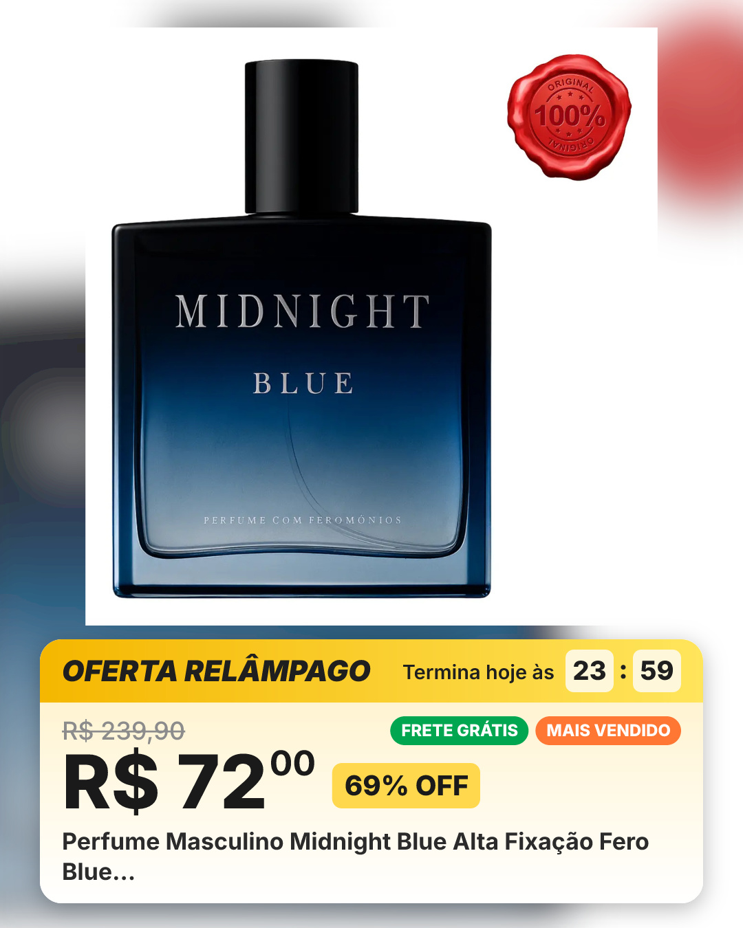 Perfume Masculino Midnight Blue Alta Fixação Fero Blue…