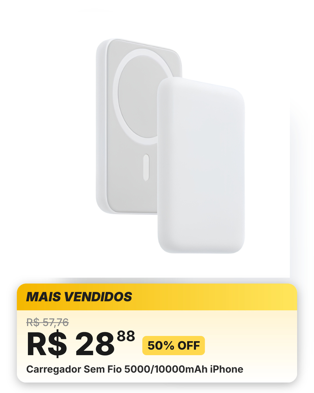Carregador Sem Fio 5000/10000mAh iPhone