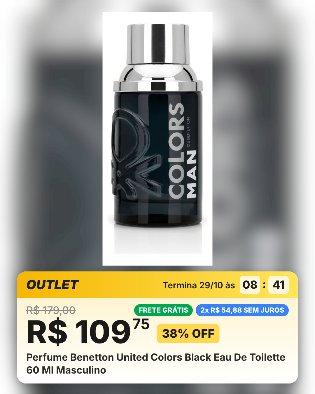 Perfume Benetton United Colors Black Eau De Toilette 60 Ml Masculino