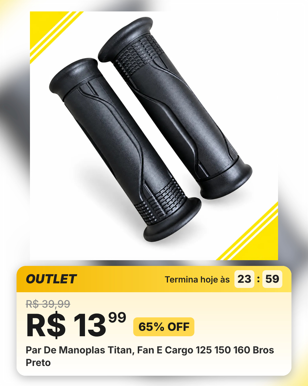 Par De Manoplas Titan, Fan E Cargo 125 150 160 Bros Preto