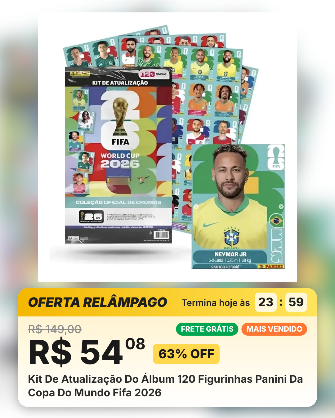 Kit De Atualização Do Álbum 120 Figurinhas Panini Da Copa Do Mundo Fifa 2026