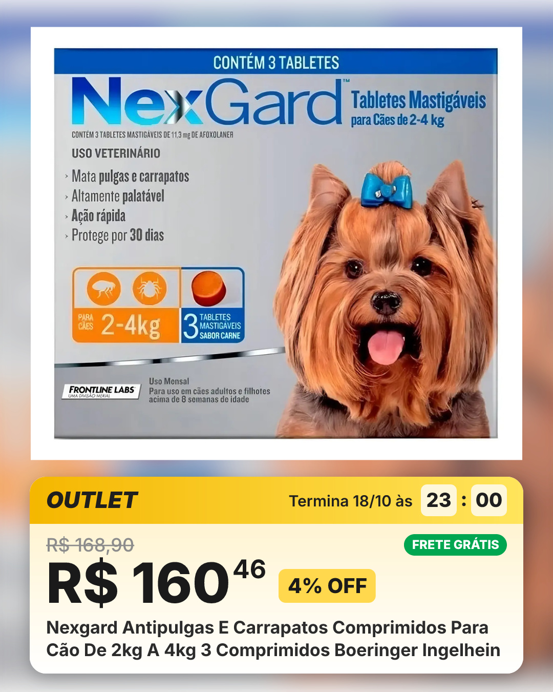 Nexgard Antipulgas E Carrapatos Comprimidos Para Cão De 2kg A 4kg 3 Comprimidos Boeringer Ingelhein