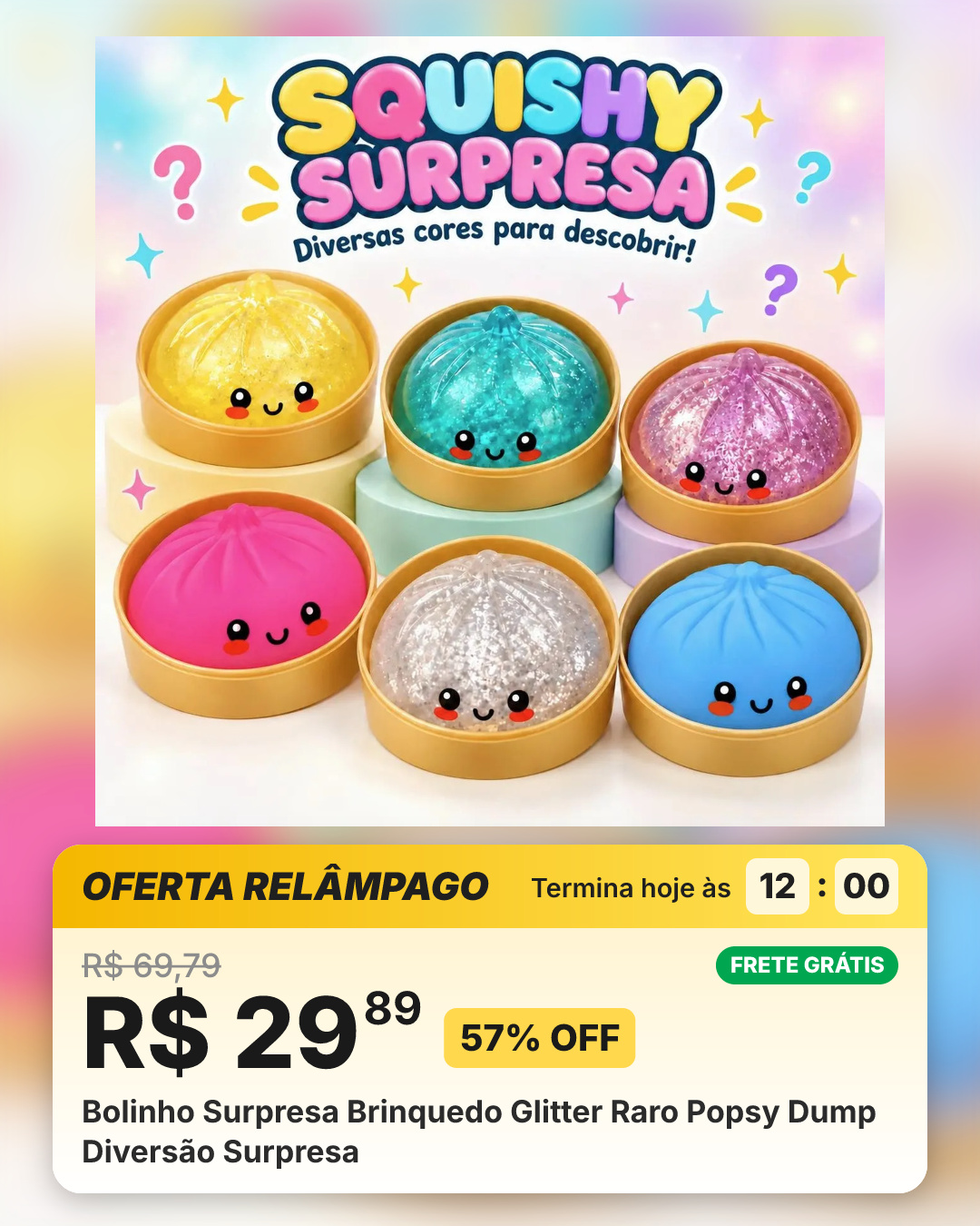 Bolinho Surpresa Brinquedo Glitter Raro Popsy Dump Diversão Surpresa