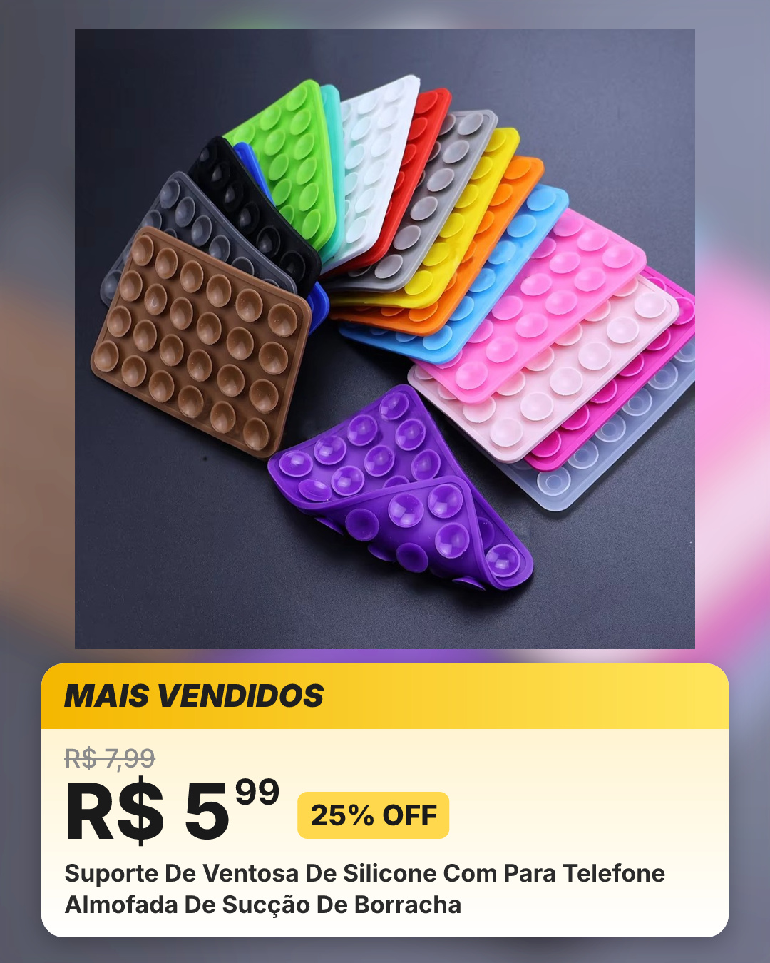 Suporte De Ventosa De Silicone Com Para Telefone Almofada De Sucção De Borracha