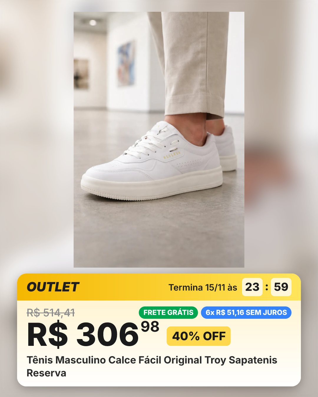 Tênis Masculino Calce Fácil Original Troy Sapatenis Reserva