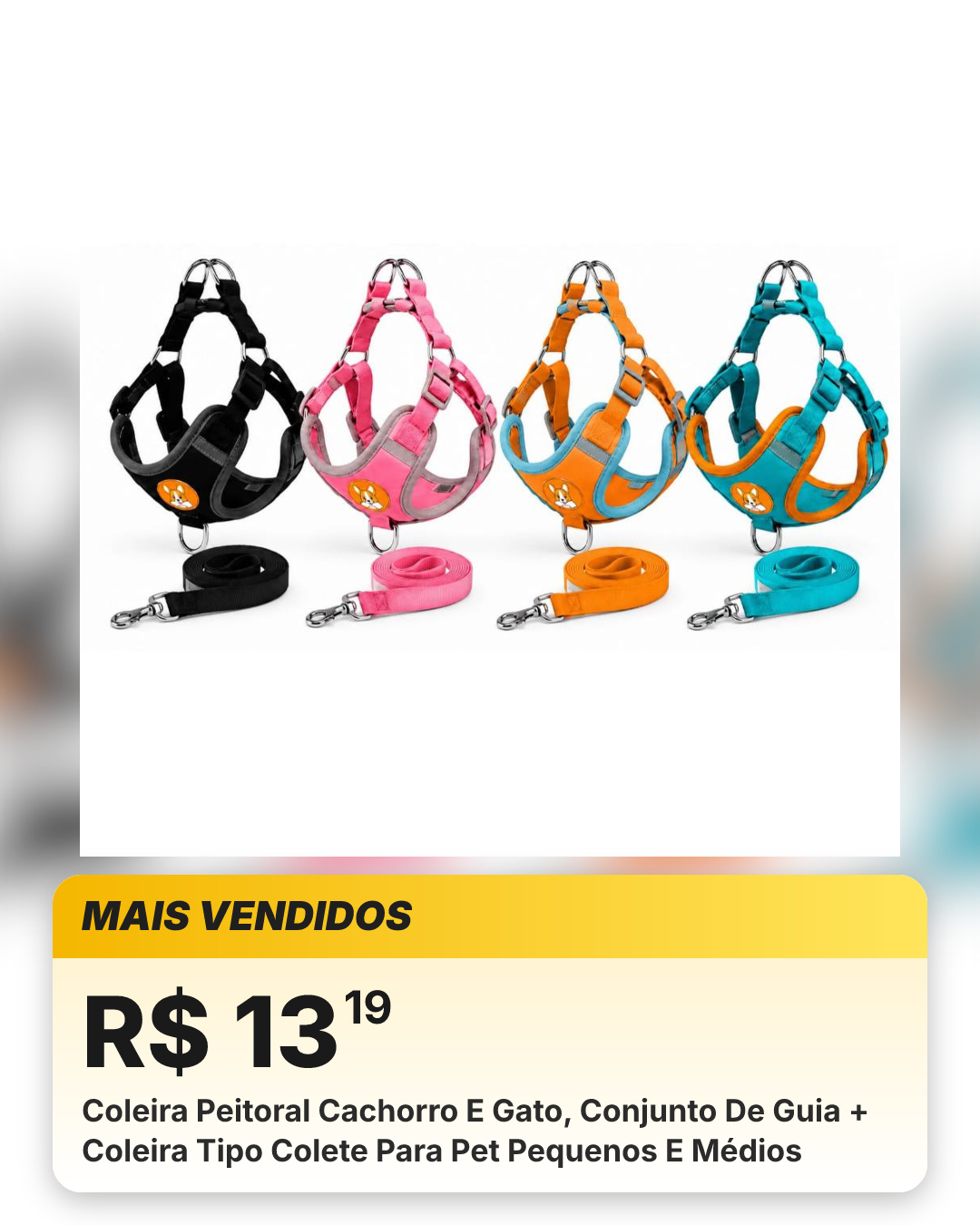Coleira Peitoral Cachorro E Gato, Conjunto De Guia + Coleira Tipo Colete Para Pet Pequenos E Médios