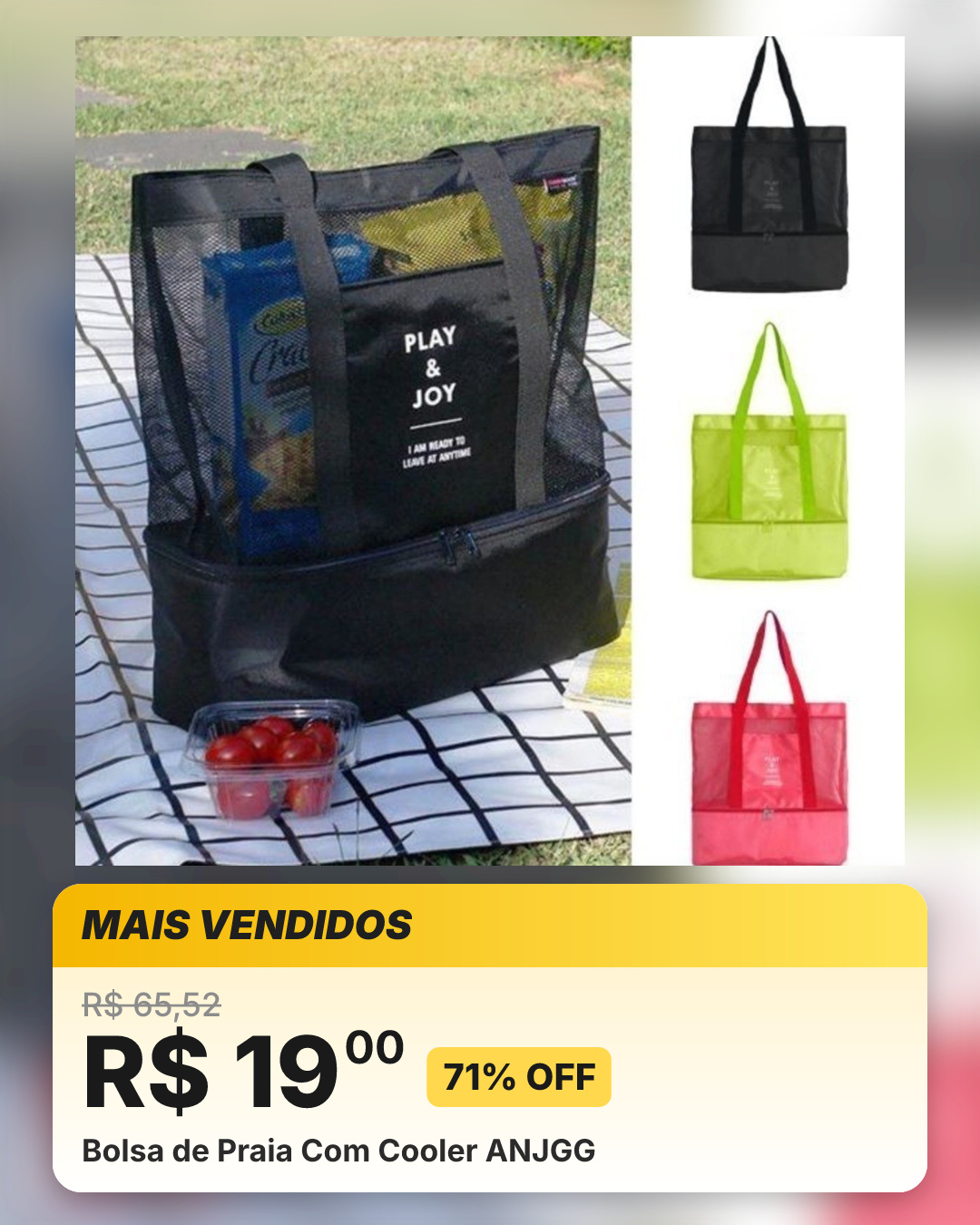 Bolsa de Praia Com Cooler ANJGG