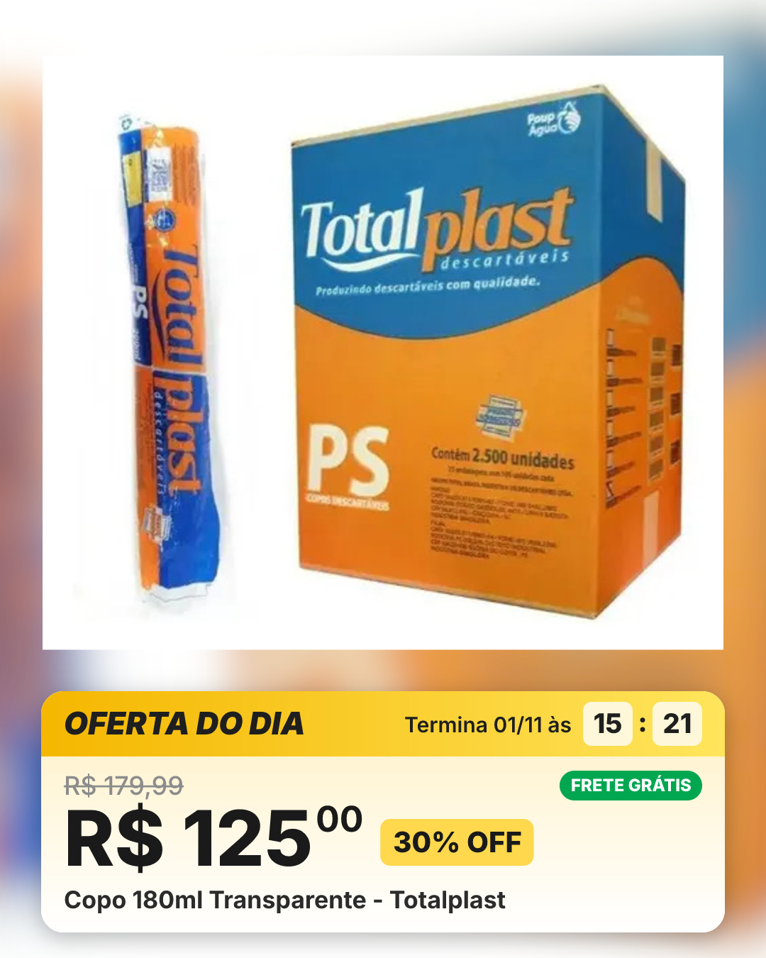 Copo 180ml Transparente - Totalplast