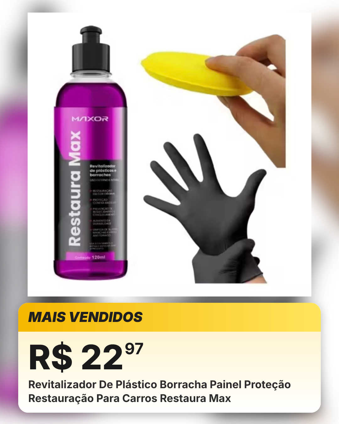 Revitalizador De Plástico Borracha Painel Proteção Restauração Para Carros Restaura Max