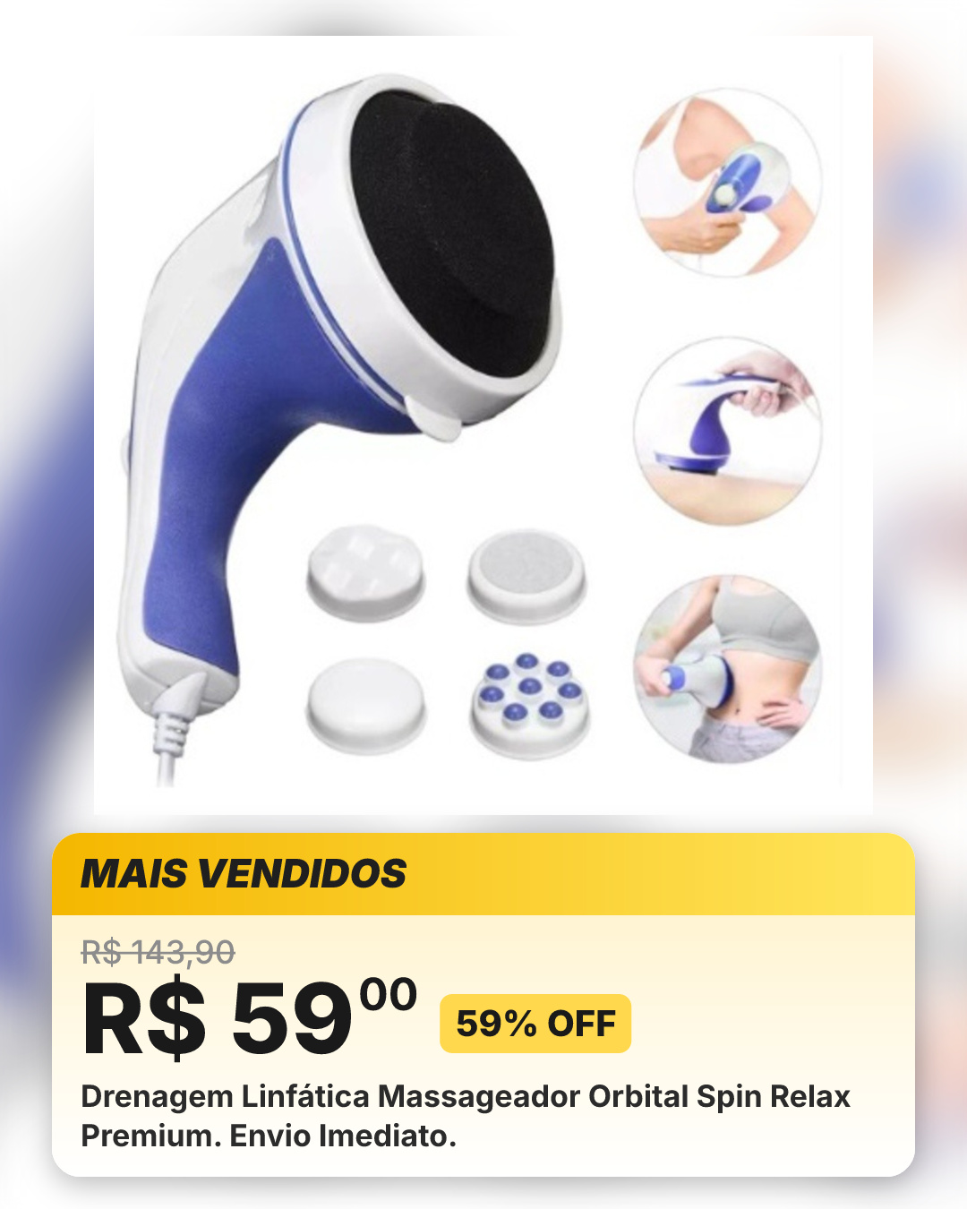 Drenagem Linfática Massageador Orbital Spin Relax Premium. Envio Imediato.