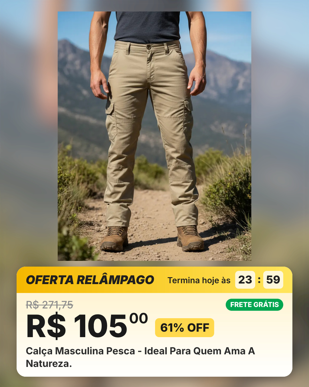 Calça Masculina Pesca - Ideal Para Quem Ama A Natureza.