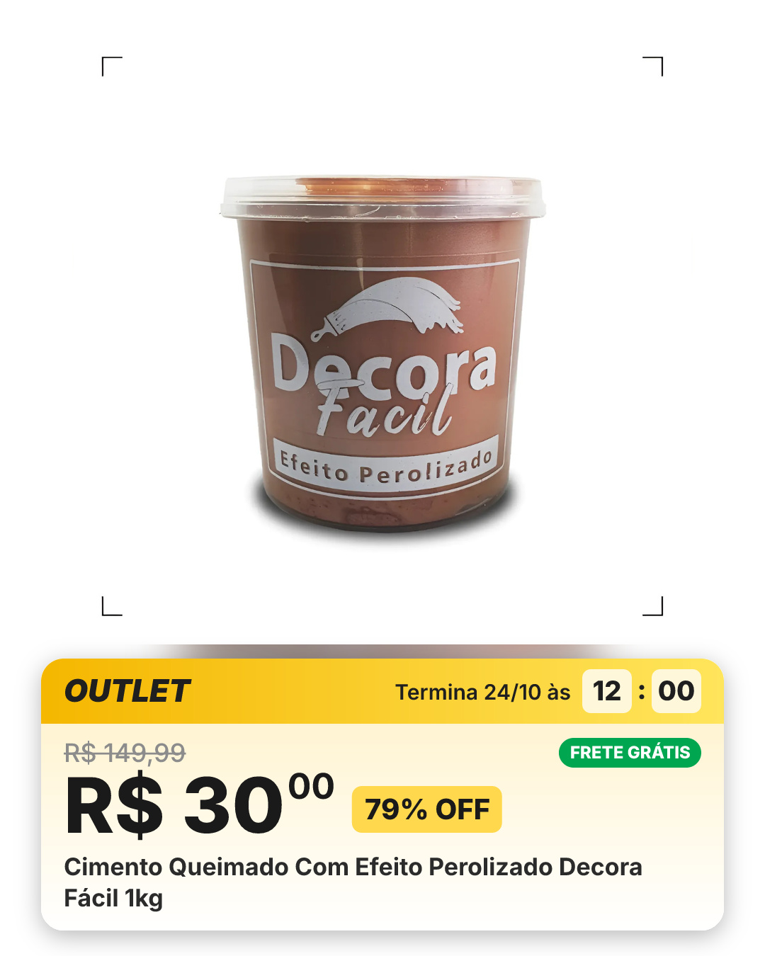 Cimento Queimado Com Efeito Perolizado Decora Fácil 1kg