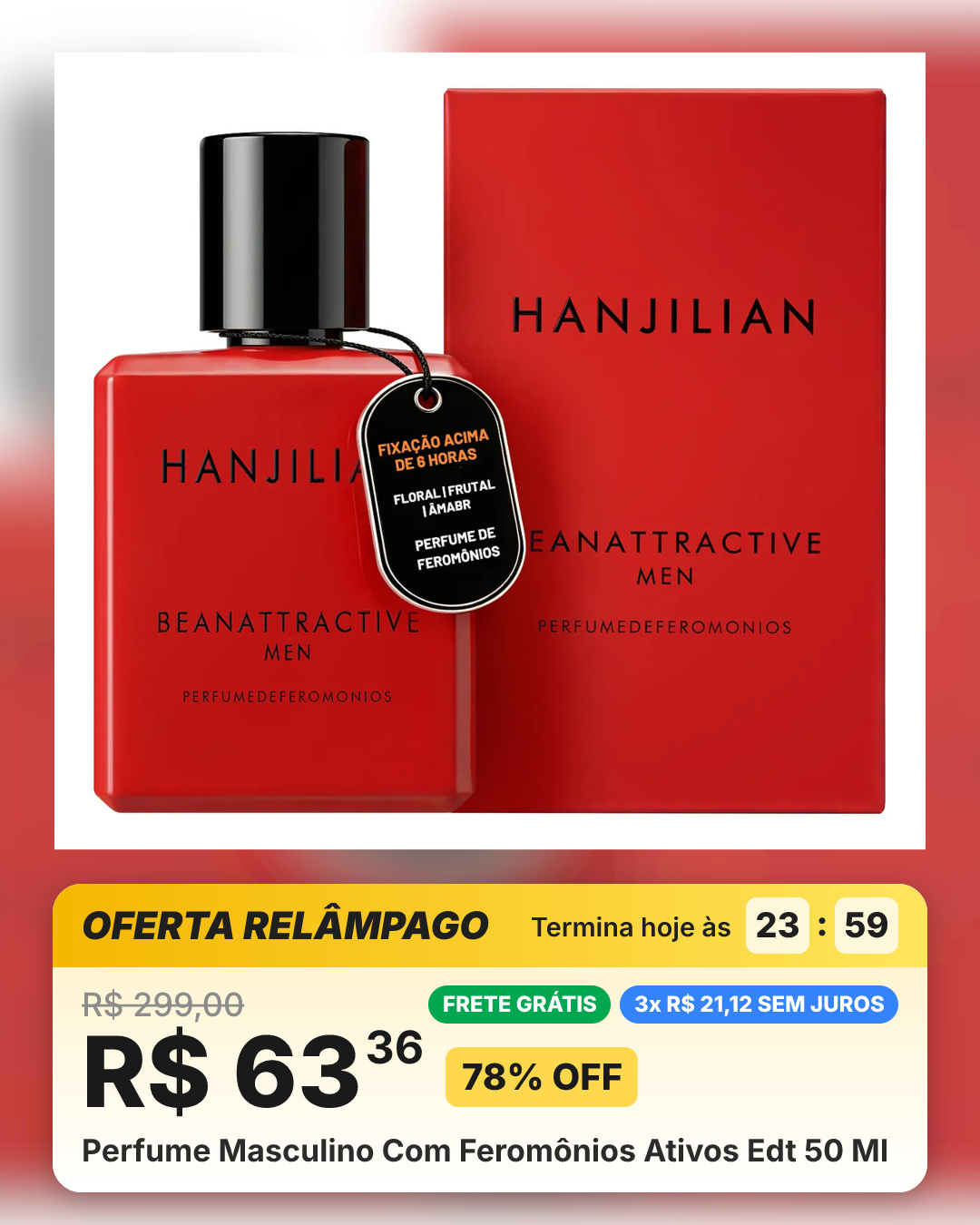Perfume Masculino Com Feromônios Ativos Edt 50 Ml