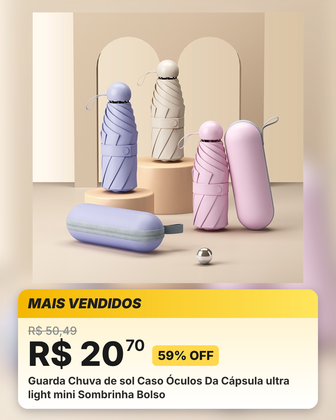 Guarda Chuva de sol Caso Óculos Da Cápsula ultra light mini Sombrinha Bolso