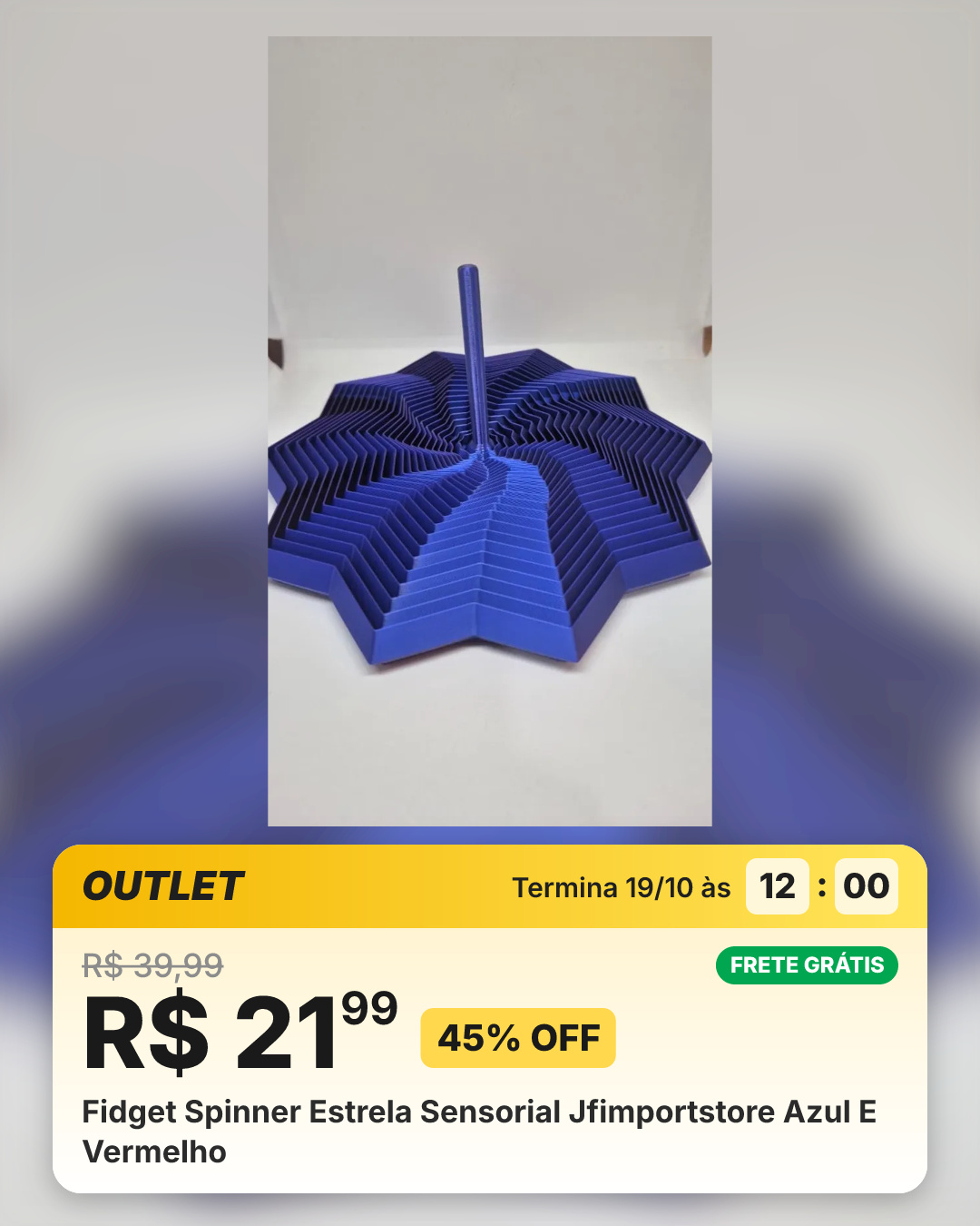 Fidget Spinner Estrela Sensorial Jfimportstore Azul E Vermelho