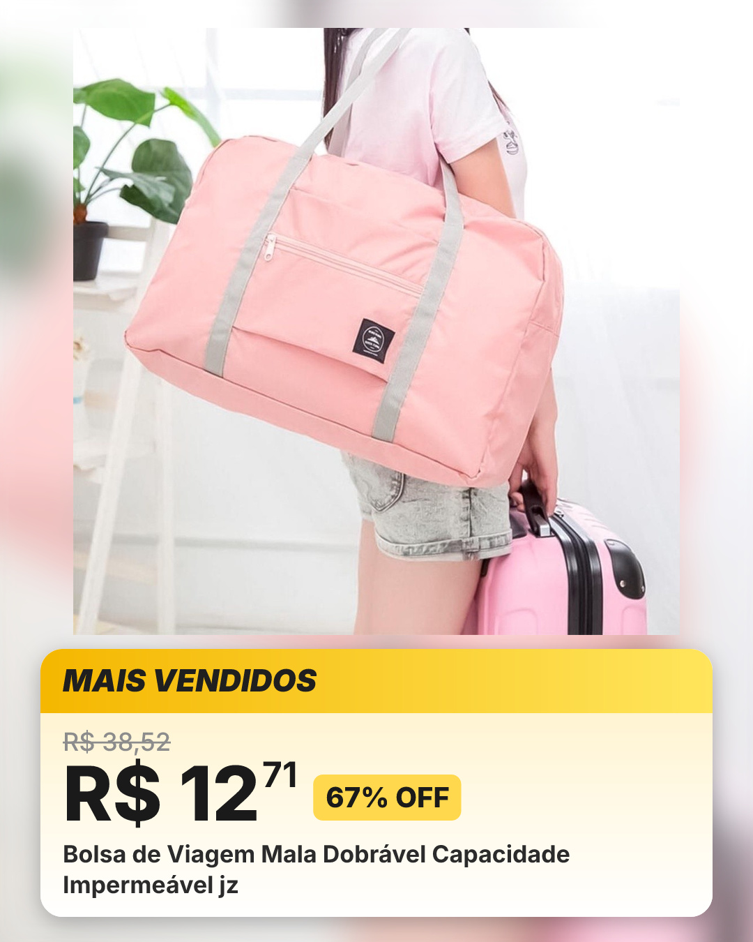 Bolsa de Viagem Mala Dobrável Capacidade Impermeável jz