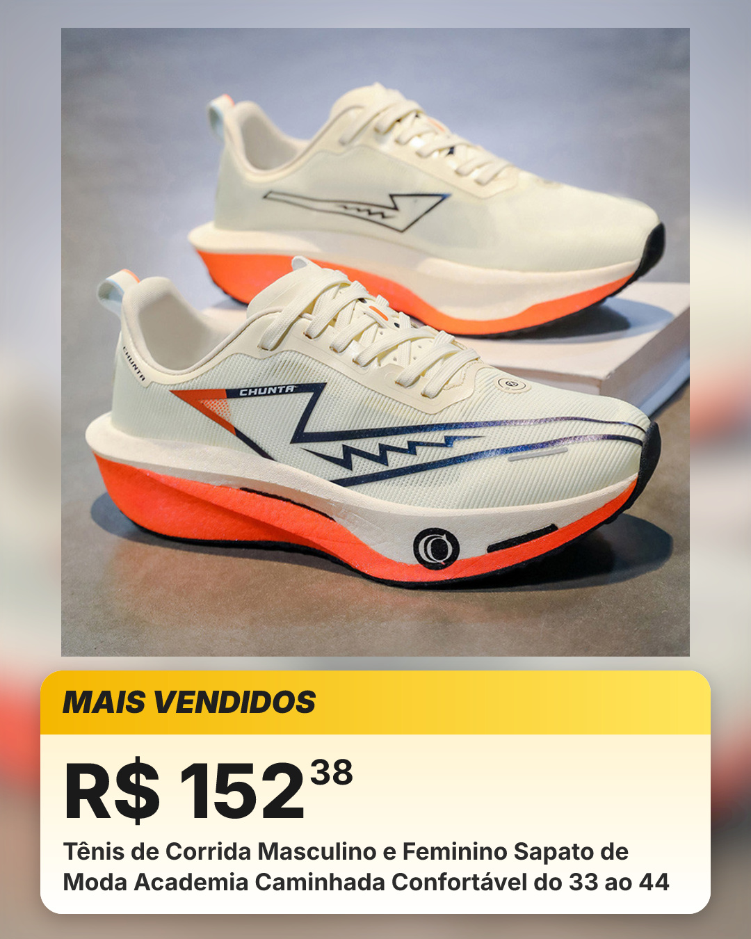 Tênis de Corrida Masculino e Feminino Sapato de Moda Academia Caminhada Confortável do 33 ao 44