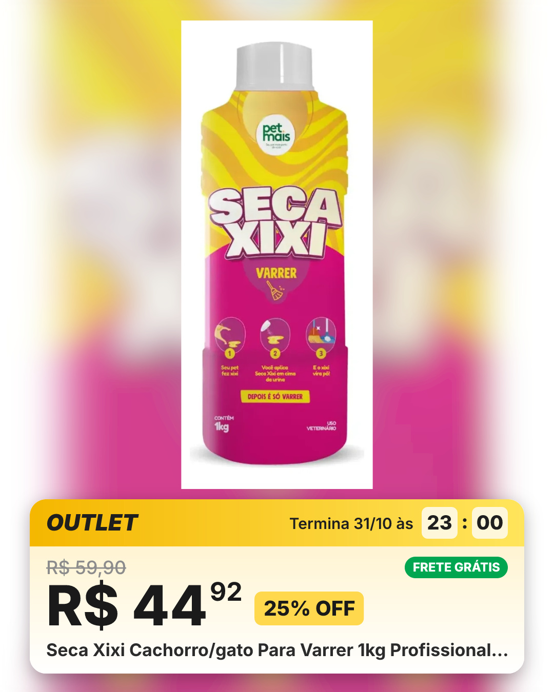Seca Xixi Cachorro/gato Para Varrer 1kg Profissional…