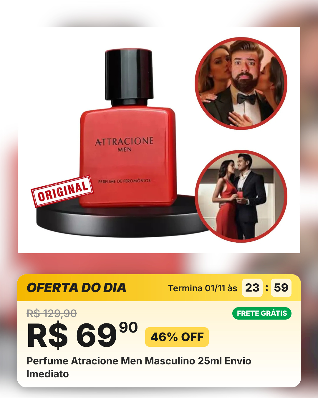 Perfume Atracione Men Masculino 25ml Envio Imediato