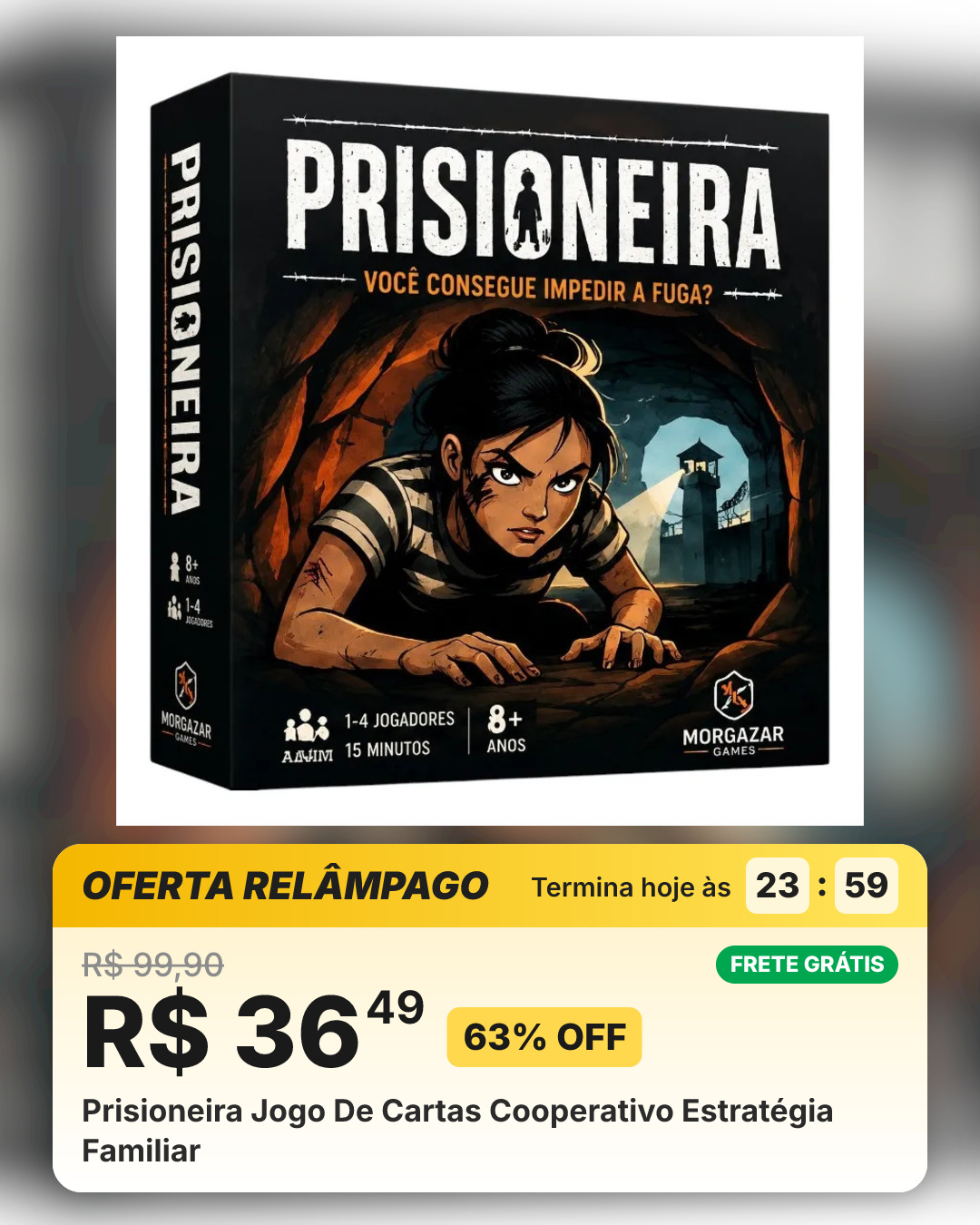 Prisioneira Jogo De Cartas Cooperativo Estratégia Familiar