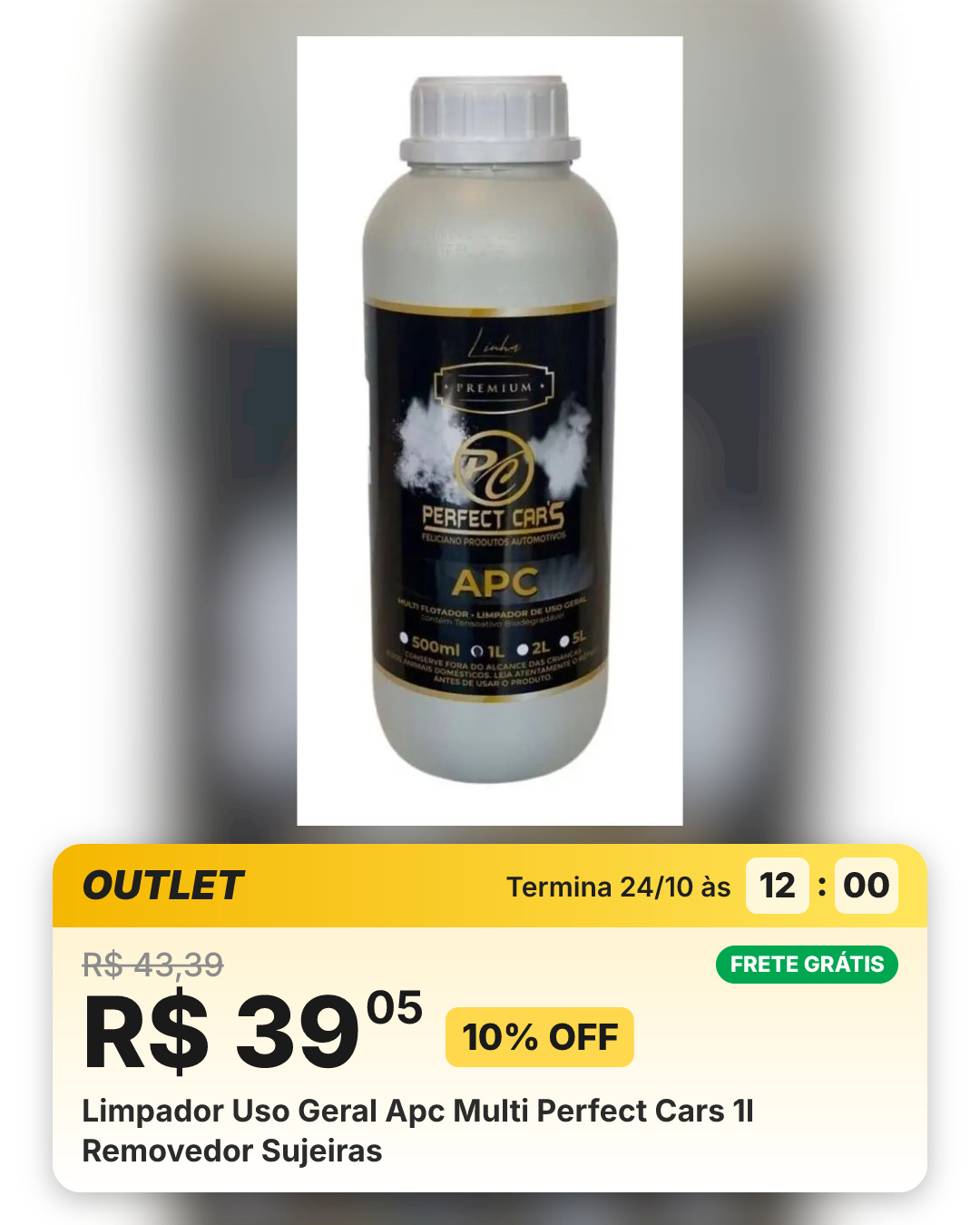 Limpador Uso Geral Apc Multi Perfect Cars 1l Removedor Sujeiras
